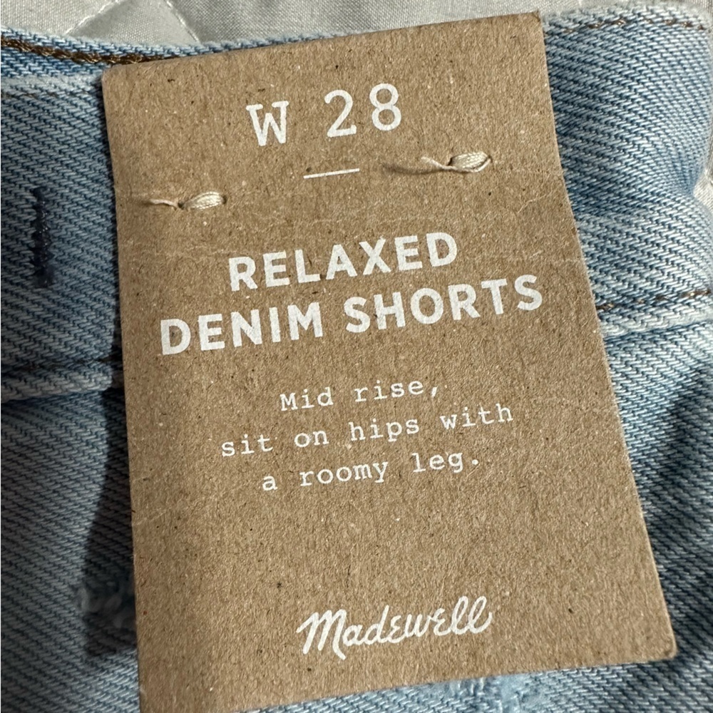 Madewell Relaxed Denim Shorts, Size 28 (v) - Picture 6 of 8
